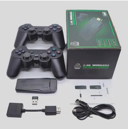 Wireless Retro Game Console, Plug and Play Video Game Stick Built in 20,000+ Games, 9 Classic Emulators, 4K High Definition HDMI Output for TV with Dual 2.4G Wireless Controllers(64G)